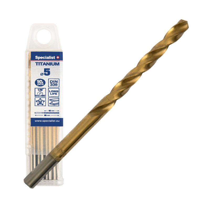 Specialist+ Titan drill bit 5 mm 10pcs Specialist+ Titan drill bit 5 mm 10pcs