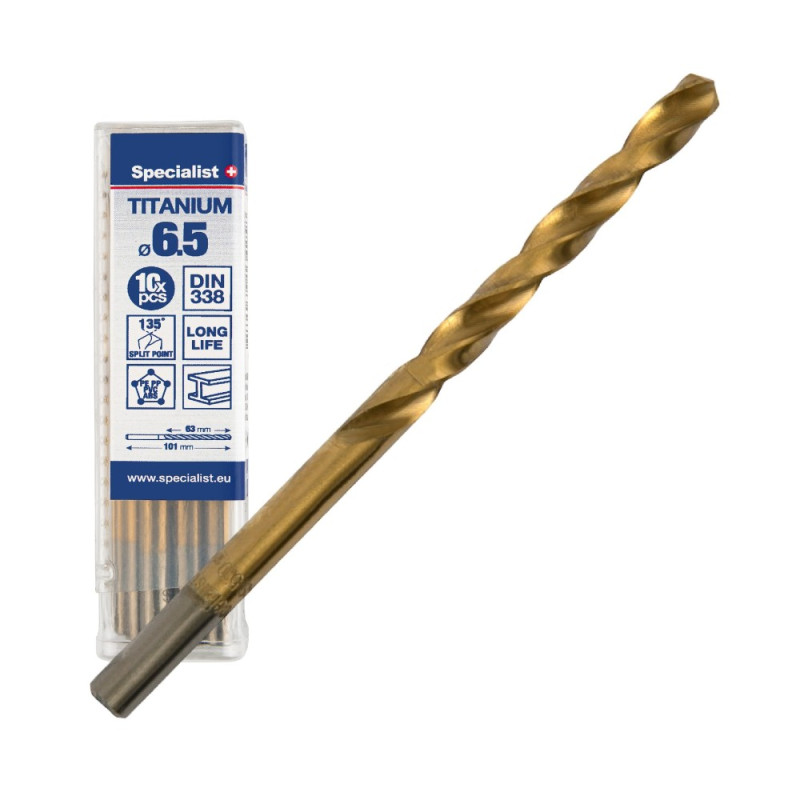 Specialist+ Titan drill bit 6,5 mm 10pcs Specialist+ Titan drill bit 6,5 mm 10pcs