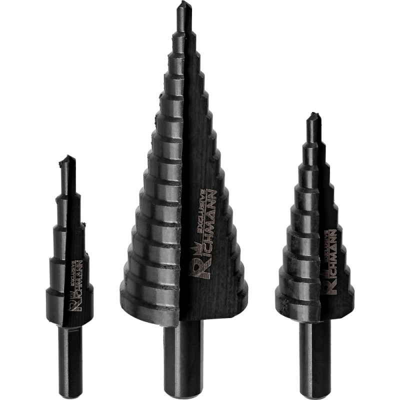 Step drills set 3 pcs 4-32 mm Step drills set 3 pcs 4-32 mm