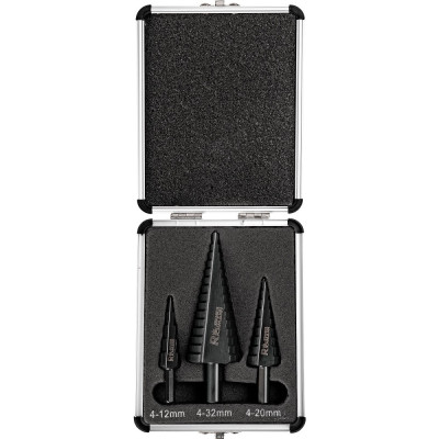Step drills set 3 pcs 4-32 mm Step drills set 3 pcs 4-32 mm