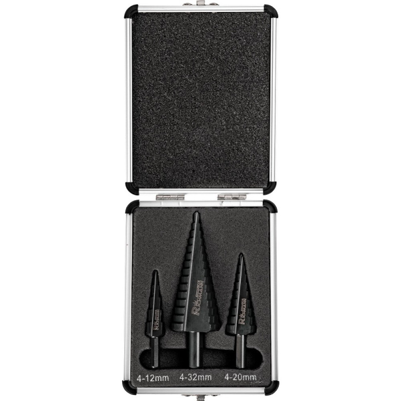 Step drills set 3 pcs 4-32 mm Step drills set 3 pcs 4-32 mm