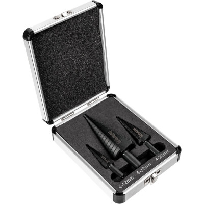 Step drills set 3 pcs 4-32 mm Step drills set 3 pcs 4-32 mm