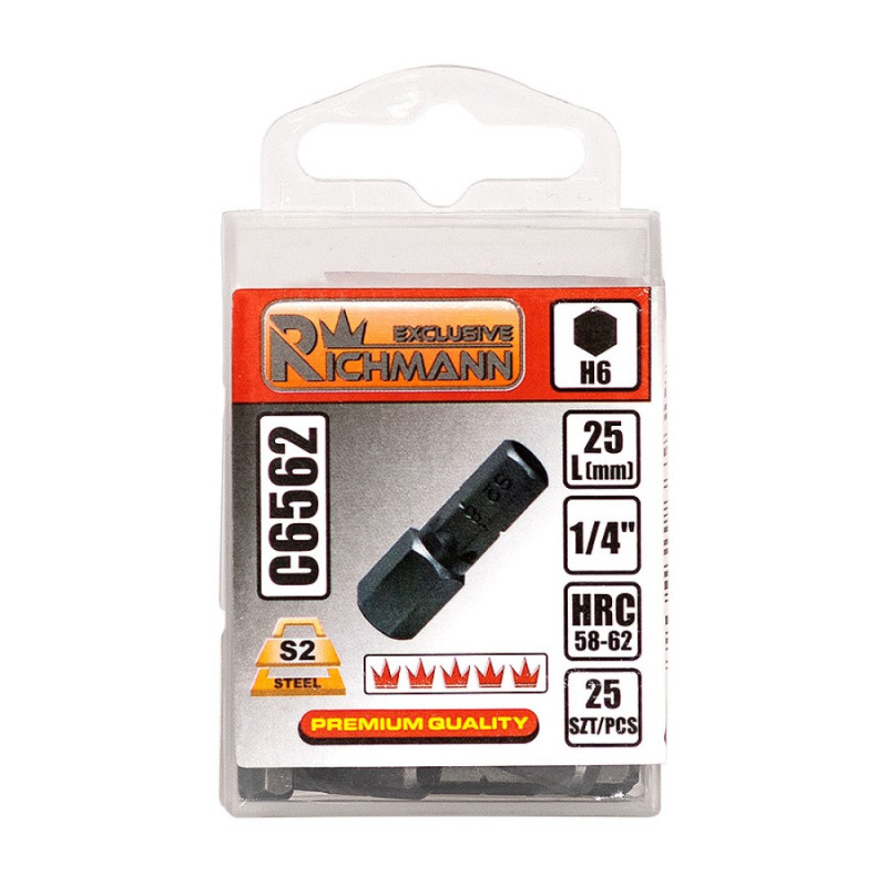 BIT 1/4" IMBUS 6x25MM "EXCLUSIVE" S2 BIT 1/4" IMBUS 6x25MM "EXCLUSIVE" S2
