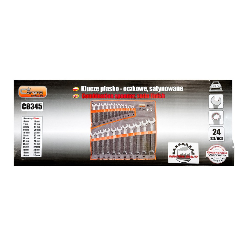 COMBINATION SPANNERS 6-32MM, 24PCS, INDU COMBINATION SPANNERS 6-32MM, 24PCS, INDU