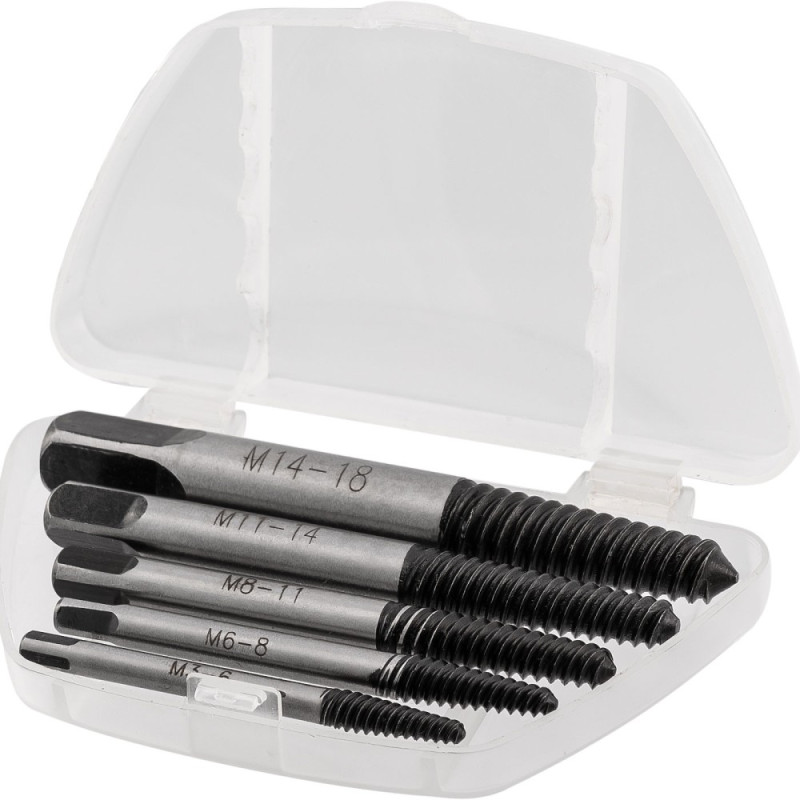 Screw extractor set M3-18, 5 pcs. Screw extractor set M3-18, 5 pcs.