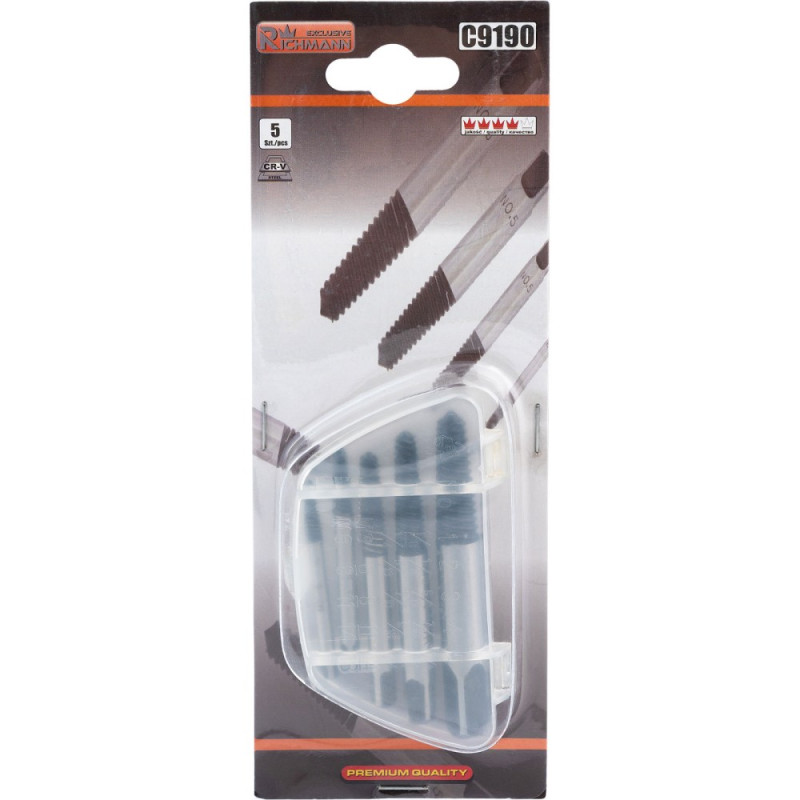 Screw extractor set M3-18, 5 pcs. Screw extractor set M3-18, 5 pcs.