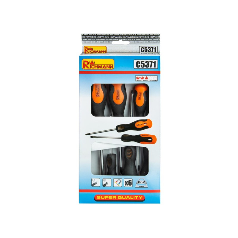 Screwdriver kit 6 pcs. Plane with PZ Screwdriver kit 6 pcs. Plane with PZ