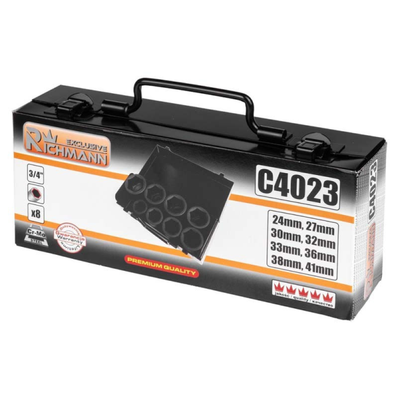 Set of impact sockets C4023, 8 pcs. Set of impact sockets C4023, 8 pcs.