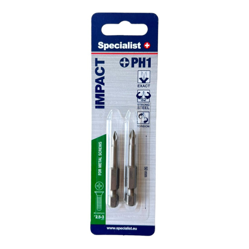 Specialist+ nozzle PH1 50 mm. 2 pcs. Specialist+ nozzle PH1 50 mm. 2 pcs.