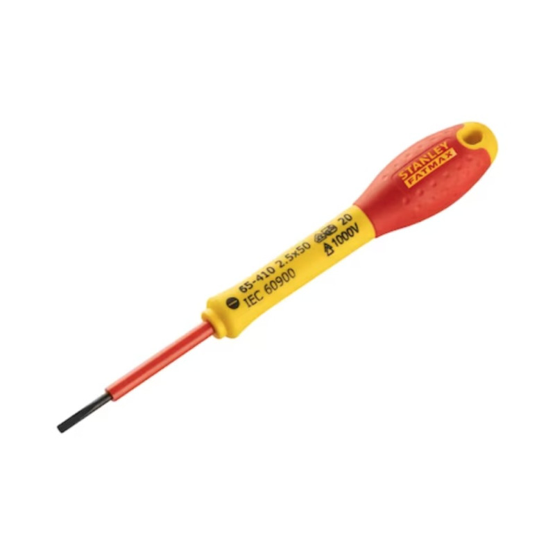Stanley Fatmax Insulated Screwdriver VDE 2,5x50 mm, 1000V Stanley Fatmax Insulated Screwdriver VDE 2,5x50 mm, 1000V