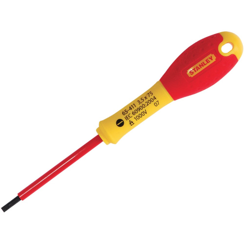 Stanley Fatmax Insulated Screwdriver VDE 3,5x75 mm, 1000V Stanley Fatmax Insulated Screwdriver VDE 3,5x75 mm, 1000V