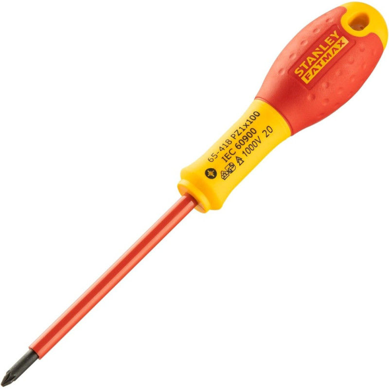 Stanley Fatmax Insulated Screwdriver VDE PZ1x100 mm, 1000V Stanley Fatmax Insulated Screwdriver VDE PZ1x100 mm, 1000V