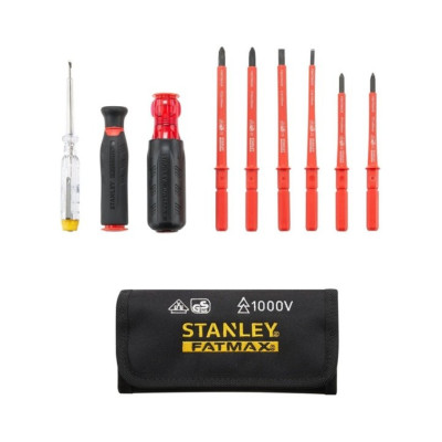 Stanley Fatmax VDE Insulated Screwdriver set 10 pcs. pouch, 1000V Stanley Fatmax VDE Insulated Screwdriver set 10 pcs. pouch, 1000V