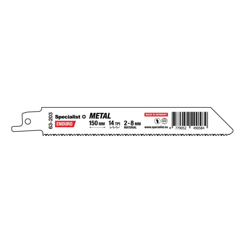 Bi-Metal Reciprocating Saw Blade for metal „Specialist+" 150 mm 14TPI Bi-Metal Reciprocating Saw Blade for metal „Specialist+" 150 mm 14TPI