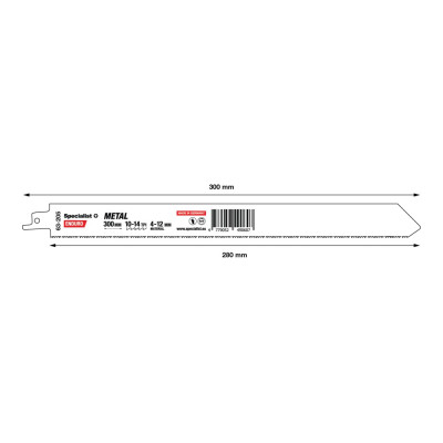 Bi-Metal Reciprocating Saw Blade for metal „Specialist+" 300 mm 10-14TPI Bi-Metal Reciprocating Saw Blade for metal „Specialist+" 300 mm 10-14TPI