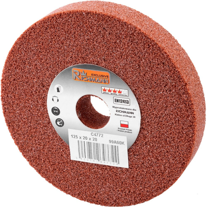 CERAMIC GRINDING WHEEL 125 x 20 x 20 RED 99A60K CERAMIC GRINDING WHEEL 125 x 20 x 20 RED 99A60K