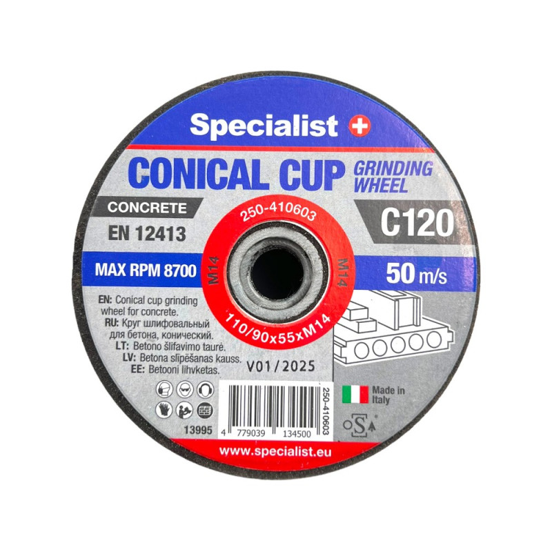 Conical cup grinding wheel 110/90X55X14MA C120 Conical cup grinding wheel 110/90X55X14MA C120