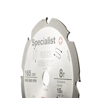 Fiber cement blade specialist 165mm 8T Fiber cement blade specialist 165mm 8T