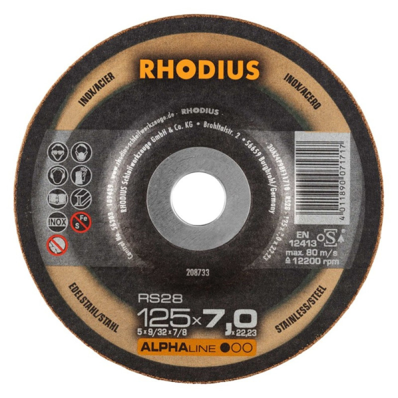 Grinding discs 125x7x22,23 RS28 Grinding discs 125x7x22,23 RS28
