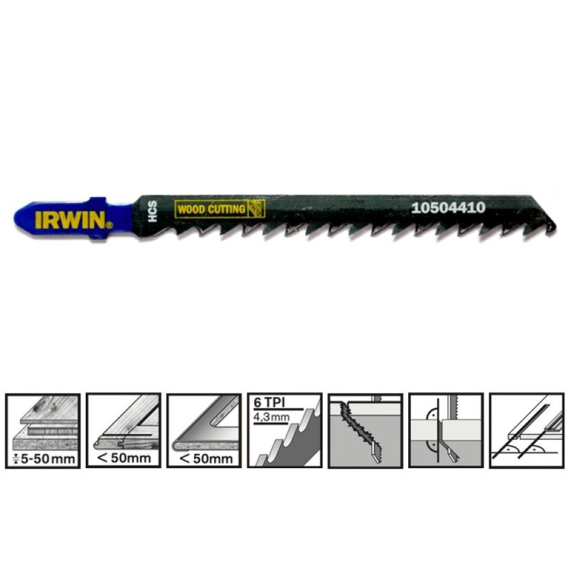 IRWIN Jig saw blades, 5 PK T144DP IRWIN Jig saw blades, 5 PK T144DP
