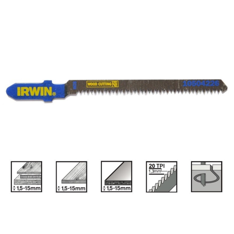 IRWIN Jig saw blades, 5PK T101AO IRWIN Jig saw blades, 5PK T101AO