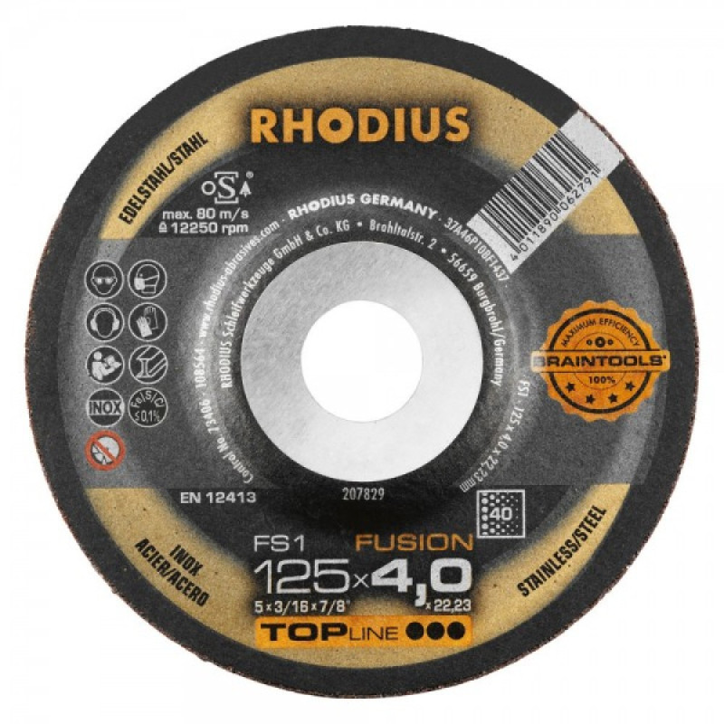 RHODIUS FS1  is a grinding disc 125x4 mm RHODIUS FS1  is a grinding disc 125x4 mm