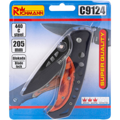 Black folding knife, 205 mm, Richmann. Black folding knife, 205 mm, Richmann.