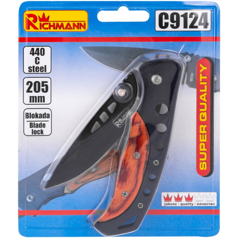 Black folding knife, 205 mm, Richmann. Black folding knife, 205 mm, Richmann.