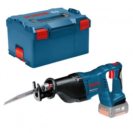 Akumulatora lineārais zāģis Bosch GSA 18 V-LI, zāģa asmeņi + korpuss L-Boxx 238