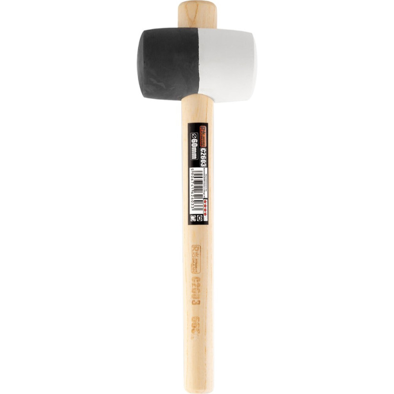 RUBBER MALLET 90MM/24 OZ WOODEN HANDLE RUBBER MALLET 90MM/24 OZ WOODEN HANDLE