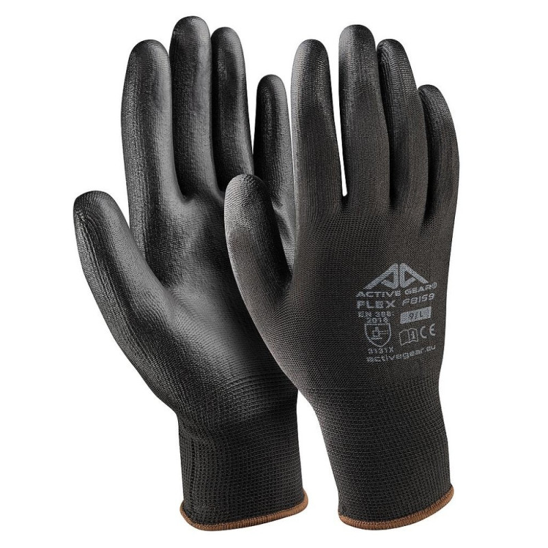 Black Polyurethane Gloves M 12 pcs. Black Polyurethane Gloves M 12 pcs.