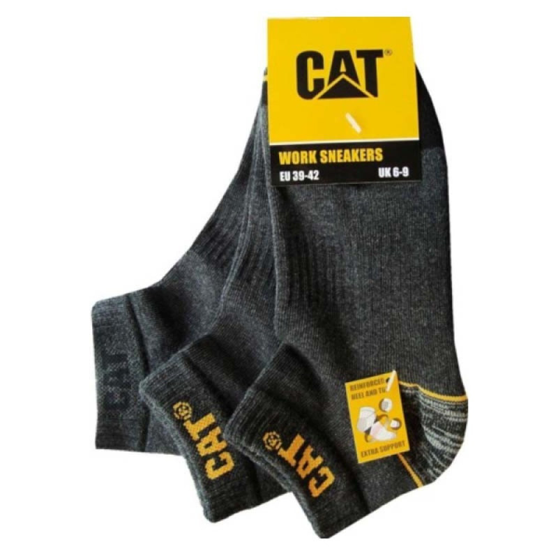 Men´s sneaker socks CAT grey 43/46 3 pr Men´s sneaker socks CAT grey 43/46 3 pr