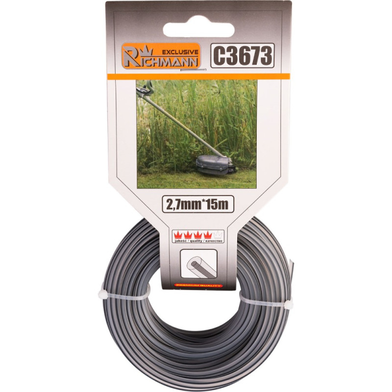 GRASS TRIMMER LINE "DUO" 2,7MMx15M, ROUND GRASS TRIMMER LINE "DUO" 2,7MMx15M, ROUND