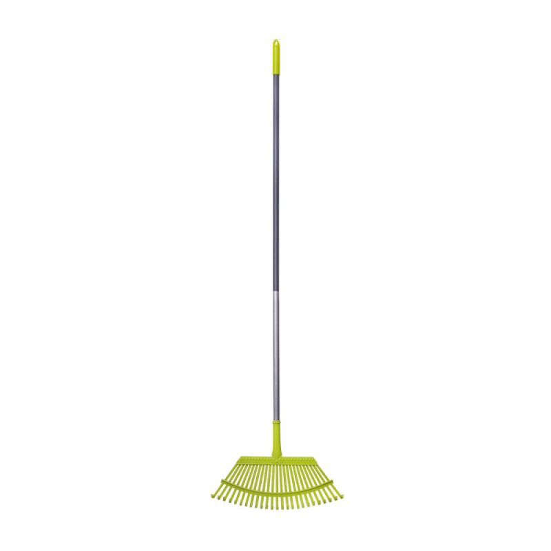 Steel leaf rake, flat 25T, Alu handle 1630mm. Steel leaf rake, flat 25T, Alu handle 1630mm.