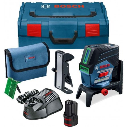 Bezvada sarkans lāzera līmeņa Bosch GCL 2-50 C komplekts, 12 V, 1 x 2,0 Ah, lādētājs, korpuss + piederumi