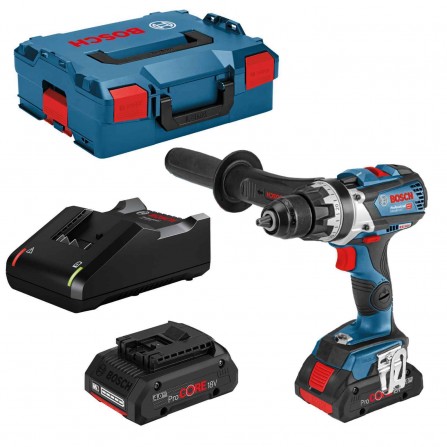 Akumulatora urbjmašīna Bosch GSR 18V-110 C komplekts, 18 V, 2 x 4 Ah, lādētājs + maciņš