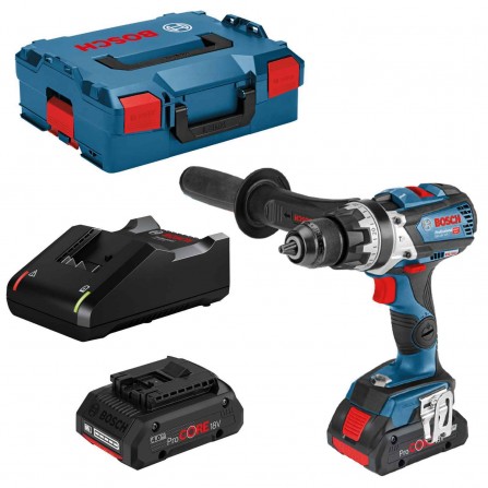 Bosch GSB 18V-110 C bezvadu trieciena draivera komplekts, 18 V, 2 x 4,0 Ah, lādētājs + korpuss