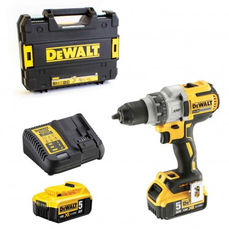 Dewalt akumulatora urbjmašīnu komplekts DCD991P2-QW, 18 V, 2 x 5 Ah, lādētājs + maciņš