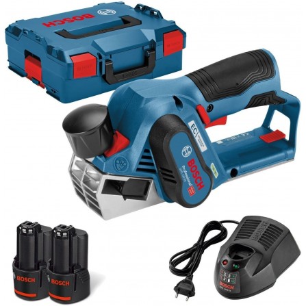 Akumulatora ēvele Bosch GHO 12V-20 komplekts, 12 V, 2 x 3,0 Ah, lādētājs + korpuss