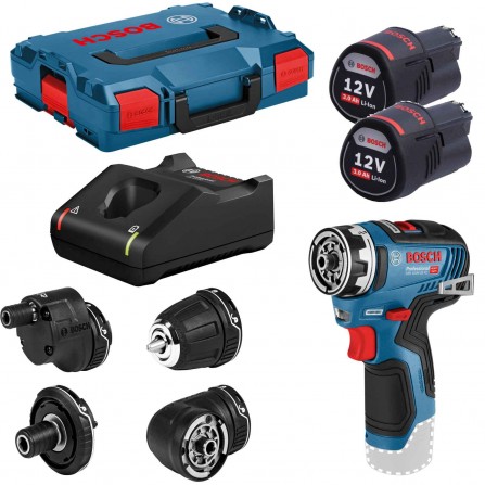 Bosch GSR 12V-35 FC akumulatora urbjmašīnu komplekts, 12 V, 2 x 3,0 Ah, lādētājs + maciņš