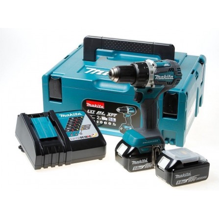 Makita DDF484RTJ akumulatora urbjmašīnu komplekts, 18 V, 2 x 5 Ah, lādētājs + maciņš