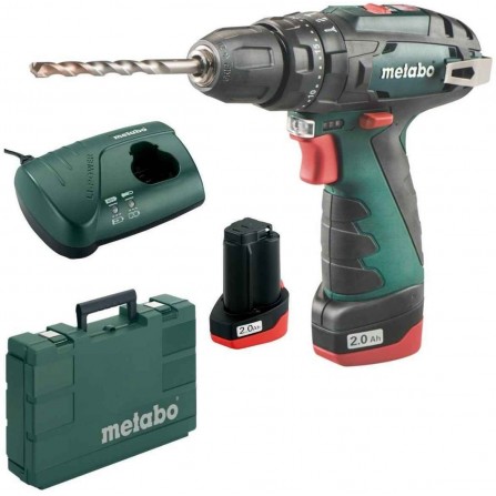 Akumulatora trieciena skrūvgriezis Metabo PowerMaxx SB Basic (600385500) komplekts, 10,8 V, 2 x 2 Ah, lādētājs + maciņš