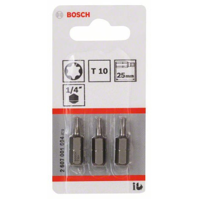 Atsuktuvų antgaliai Bosch Extra Hard T10, 25 mm, 3 vnt Atsuktuvų antgaliai Bosch Extra Hard T10, 25 mm, 3 vnt
