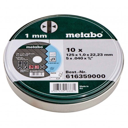 Griešanas disks tēraudam Metabo 616359000, 125 mm, 10 gab.