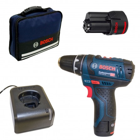 Akumulatora skrūvgrieža Bosch GSR 12V-15 (060186810F) komplekts, 12 V, 2 x 2 Ah, lādētājs + soma