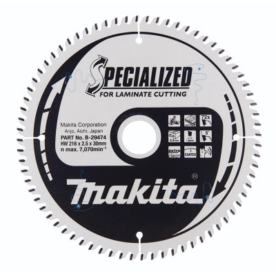 Pjovimo diskas 216x2.5x30mm 5° T72 B-29474 Pjovimo diskas 216x2.5x30mm 5° T72 B-29474