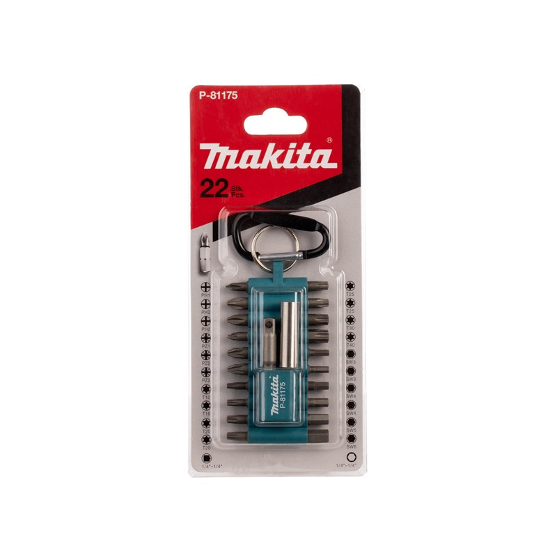 Antgalių komplektas Makita P-81175, 22 vnt. Antgalių komplektas Makita P-81175, 22 vnt.