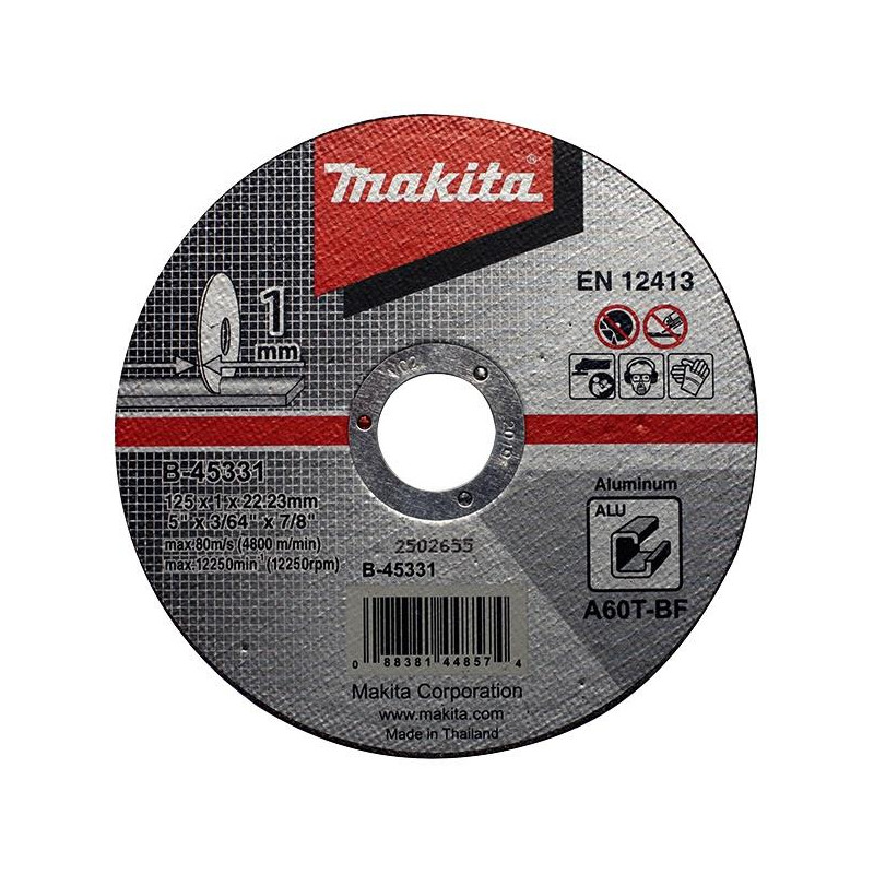 Pjovimo diskas Makita B-45331, 125 x 1 x 22.23 mm Pjovimo diskas Makita B-45331, 125 x 1 x 22.23 mm