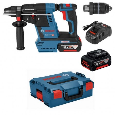 Akumulatora urbjmašīna Bosch GBH 18V-26 F (061191000E) komplekts, 18 V, 2 x 8 Ah, lādētājs + maciņš