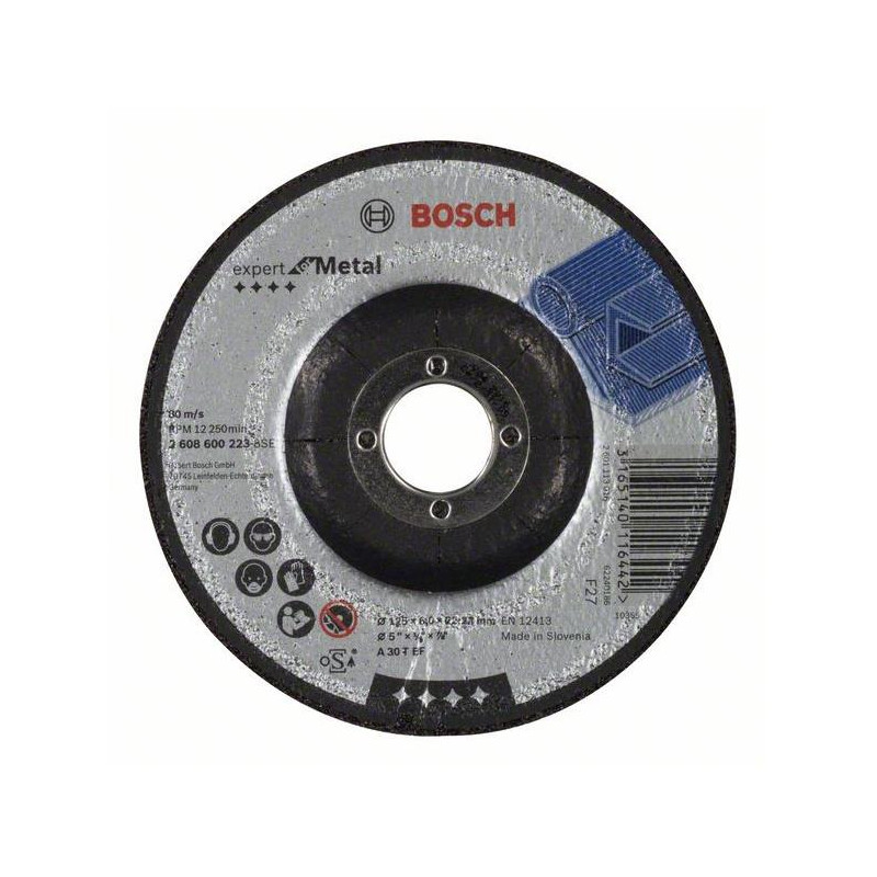 Šlifavimo diskas Bosch A30 T BF, 125x22.23 mm Šlifavimo diskas Bosch A30 T BF, 125x22.23 mm